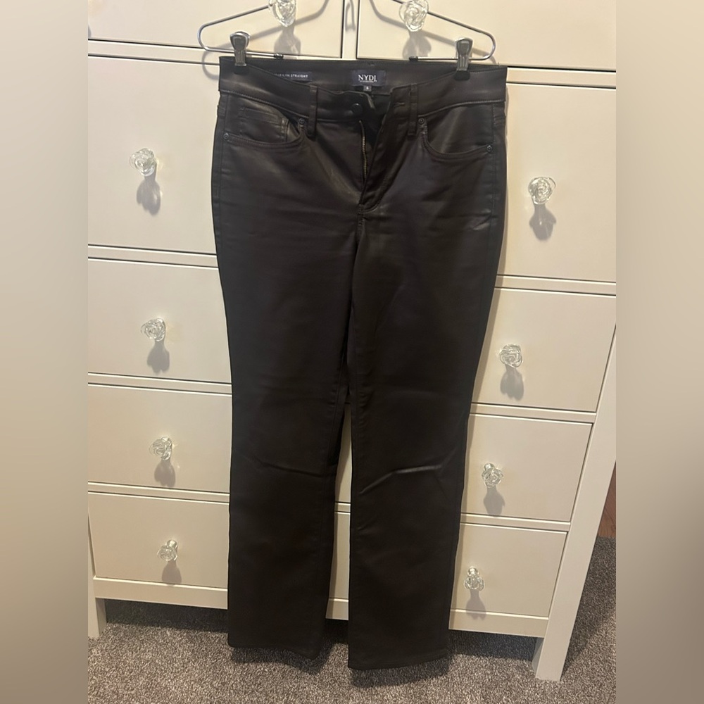 NYDJ Women's Straight Leg Pants - Chocolate Brown